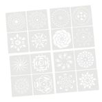 NUOBESTY Mandala Şablon Seti 16 Adet Mandala Yardımcı Şablonu Mandala Nokta Boyama Şablonları 13x13cm Ahşap Tuval Kumaş Metal Mobilya Duvar Sanatı için Çok Yönlü