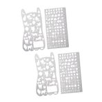 NUOBESTY Şablon 4 Adet Boyama Için Çelik Cetveller Çizim Şablonları Boyama Şablonları Metal Çocuk Güney Kore ışık