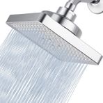 Nuodan Filtreli Yüksek Basınçlı Yağmur Duş Başlığı - 15,24 cm Kare Duş Başlığı Filtresi, Klor ve Zararlı Maddeleri Gidermek, Saç ve Cilt Sorunlarını İyileştirmek, Krom