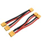 Nuofany 2 Paket XT60 Paralel Y Dağıtıcı Pil Konektörü 12AWG Kablo Çift Uzatma Y Dağıtıcı Erkek 2 Dişi RC Quadcopte Multirotors RC LiPo Pil için