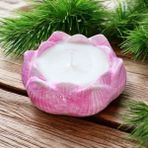 Nur Değirmenci Gallery ND Candle Lotus Çiçeği Soya Mumu Dalgalı Pembe Beton Mumlukta - 1 Adet