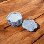 NUR DEĞİRMENCİ GALLERY NDCANDLE Mermer Desenli Yonca El Yapımı Soya Mumu Beton Mumlukta - Siyah - Beyaz - Gri - 1 Adet