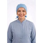 Nur Medikal Giyim Alaska Mavisi Düz Tesettür Doktor Hemşire Aşçı Cerrahi Saç Bonesi