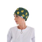 Nur Medikal Giyim Avokado Desenli Unisex Cerrahi Bone, Hemşire Doktor Ameliyat Bonesi, Çok Renkli