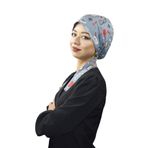 Nur Medikal Giyim Gri Nurse Life Desenli Tesettür Hemşire Bonesi Doktor Cerrahi Bonesi