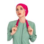 Nur Medikal Giyim Kadın Düz Vişne Desenli Hemşire Doktor Tesettür Bonesi, Likralı, Tek Ebat