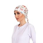 Nur Medikal Giyim Kadın Kelebek Desenli Tesettür Doktor Hemşire Cerrahi Bone, Beyaz