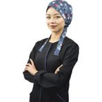 Nur Medikal Giyim Lacivert Love Desenli Tesettür Doktor Hemşire Hastane Aşçı Cerrahi Bone - Standart