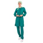 Nur Medikal Giyim Lina Model Ameliyathane Yeşili Soft Likra Tesettür Hemşire Doktor Forma Takımı Scrubs, 2XS
