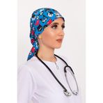 Nur Medikal Giyim Meow Kedi Desenli Tesettür Doktor Hemşire Hastane Cerrahi Bone, Çok Renkli