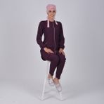 Nur Medikal Giyim Patlıcan Moru Soft Likra Tesettür Üniforma Takım - 2XS