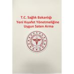 Nur Medikal Giyim Sağlık Bakanlığı Yeni Kıyafet Yönetmeliğine Uygun Saten Scrubs Arması, 8 cm, Beyaz-Kırmızı