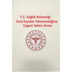 Nur Medikal Giyim Sağlık Bakanlığı Yeni Kıyafet Yönetmeliğine Uygun Saten Scrubs Arması - Beyaz - Kırmızı - Standart