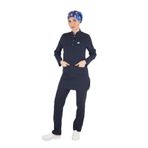 Nur Medikal Giyim Sakura Model Tesettür Doktor Hemşire Scrubs Üniforma Takımı, Lacivert, L Beden