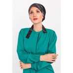 Nur Medikal Giyim Siyah Çoklu Atatürk Imza Desen Tesettür Bone Doktor Cerrahi Bone