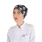 Nur Medikal Giyim Siyah Kuru Kafa Desenli Tesettür Doktor Hemşire Cerrahi Bone
