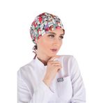 Nur Medikal Giyim Tesettür Renkli Köpekler Desenli Hemşire Doktor Cerrahi Bonesi, Çok Renkli