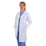 Nur Medikal Giyim Unisex Beyaz Alpaka Vizit Önlük Klasik Yaka Doktor Hemşire Önlüğü