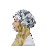 Nur Medikal Giyim Unisex Gri Kediler Desenli Cerrahi Bone Hemşire Saç Bonesi