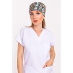 Nur Medikal Giyim Unisex Master Likra Test Desenli Cerrahi Bone, Çok Renkli