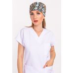 Nur Medikal Giyim Unisex Master Likra Test Desenli Cerrahi Bone Doktor Saç Bonesi