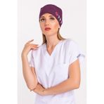Nur Medikal Giyim Unisex Mürdüm Kalp Ritim Nakışlı Doktor Hemşire Hastane Medikal Cerrahi Bonesi