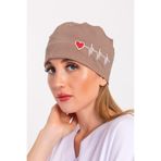 Nur Medikal Giyim Vizon Kalp Ritim Desenli Unisex Cerrahi Bone, Doktor Hemşire Hastane Medikal