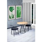 NUR METAL Alara 80x80 London Sandalye Takımı 2 Kişilik Mutfak Masası - Yemek Masası - Cafe Masası - Çam