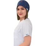 Nur Ortopedi Müzik Notalı Desenli Doktor Hemşire Cerrahi Bonesi Lacivert Unisex Yıkanabilir