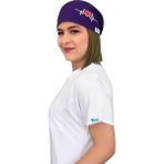 Nur Ortopedi Unisex Mor Kalp Ritim Nakışlı Cerrahi Bone Hemşire Doktor Saç Bone