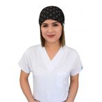 Nur Ortopedi Unisex Siyah Çapa Desenli Doktor Hemşire Aşçı Bonesi