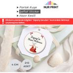 Nur Print Kına Etiketi, Kişiye Özel Sticker, Yapışkanlı Parlak Kuşe Kağıt Sticker, Düğün, Nişan, Kına, Yuvarlak Isimli Etiket, Çap 4 Cm, 210 Adet - MODEL 5