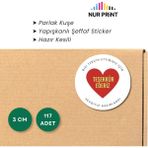 Nur Print Yapışkanlı Sticker Etiket Teşekkür Stickerı Teşekkür Kartı Hediye ve Paket Için Teşekkür Yapışkanlı Etiket Siparişiniz Için Teşekkürler - 3 cm - Model7