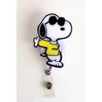 Nur Sarı Kazaklı Snoopy Temalı Yoyo Yaka Kartlığı - 1 Adet - Sarı - Beyaz