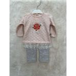 Nurcan Bebe Eteği Küpürlü Güllü Elbise - Coral - 0 - 3 Ay