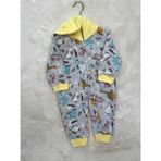 Nurcan Bebe Fermuarlı Dinozorlu Tulum - 1 Yaş - Sarı