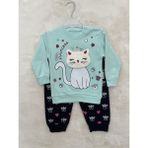 Nurcan Bebe Kedi Desenli Tulum - 12 - 18 Ay - Turkuaz