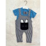 Nurcan Bebe Kısa Kollu Salopet Tavşanlı Tulum - 6 - 9 Ay - Turkuaz