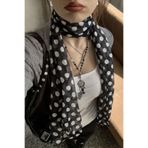 Nurcanilirboutique organze tül puantiyeli fular