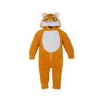 Nurcix Welsoft Erkek Bebek Hardal Sarı Kaplan Şapkalı Peluş Uyku Tulumu