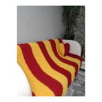 NURDAY El Yapımı Alize Örgü Battaniye 150x100 cm – Kırmızı Sarı – Yumuşak,Dekoratif, Bebek Battaniyesi