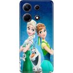 Nurdic Infinix Note 30 Pro Uyumlu Kılıf Infinix Desenli Silikon Elsa Anna Olaf - 001-Renkli