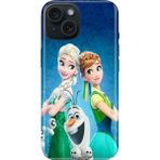 Nurdic iPhone 13 Uyumlu Kılıf Resimli Desenli Silikon Elsa Anna Olaf - 001-Renkli