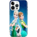Nurdic iPhone 14 Pro Uyumlu Kılıf Resimli Desenli Silikon Elsa Anna Olaf - 001-Renkli
