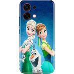 Nurdic Oppo A6 Pro (CPH2799) Uyumlu Kılıf Resimli Desenli Silikon Elsa Anna Olaf - 001-Renkli