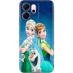 Nurdic Oppo Reno 14F Retrotarz Kılıf Tema Trendy Silikon Baskılı Elsa Anna Olaf - 001-Renkli