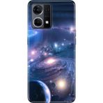 Nurdic Oppo Reno 7 4g Uyumlu Kılıf Silikon Desenli Resimli Kapak Uzay Boşluğu - 001-Renkli
