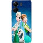Nurdic Poco C65 / Xiaomi Redmi 13C Uyumlu Kılıf Resimli Desenli Silikon Elsa Anna Olaf - 001-Renkli