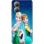 Nurdic Realme 12 Lite Uyumlu Kılıf Resimli Desenli Uv Kapak Silikon Elsa Anna Olaf - 001-Renkli