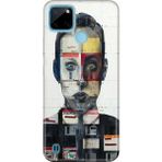 Nurdic Realme C21Y C25Y Kılıf 0.4mm Uyumlu Lazer Kesim Silikon Kapak Art Collage - 001-Renkli